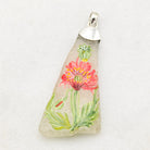 Hepburn and Hughes Hand Painted Sea Glass Pendant | Poppy | August birth flower | Sterling Silver
