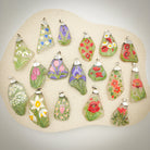 Hepburn and Hughes Hand Painted Sea Glass Pendant | Snowdrops | January Birth Flower | Sterling Silver