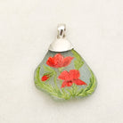 Hepburn and Hughes Hand Painted Sea Glass Pendant | Wild Poppy | 3 Options | Sterling Silver