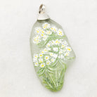 Hepburn and Hughes Hand Painted Sea Glass Pendant | Wildflowers | Botanical Gift | Sterling Silver