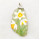 Hepburn and Hughes Hand Painted Sea Glass Pendant | Wildflowers | Botanical Gift | Sterling Silver