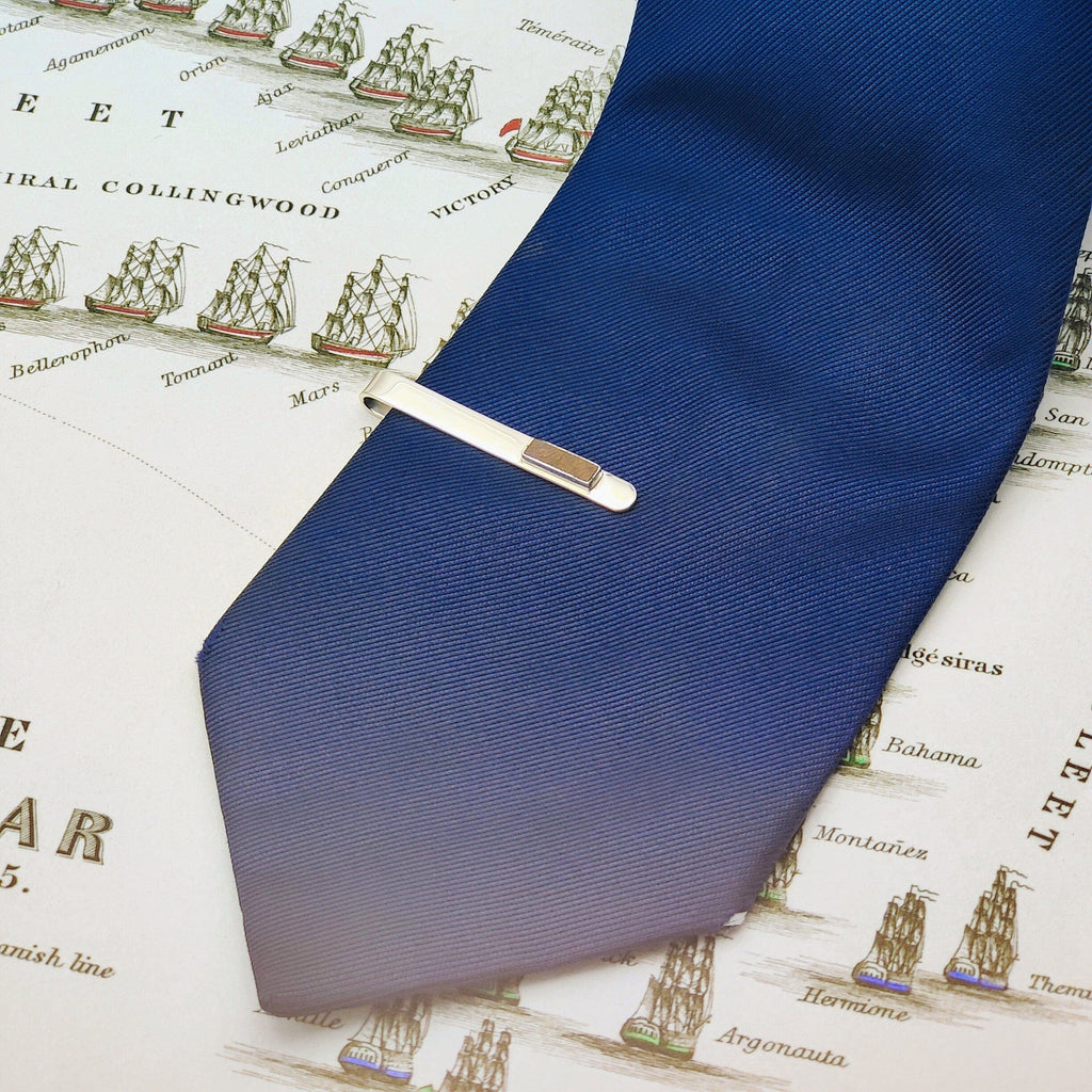 Hepburn and Hughes HMS Victory Oak Tie Pin for Men | Nautical Gift | Set in Sterling Silver