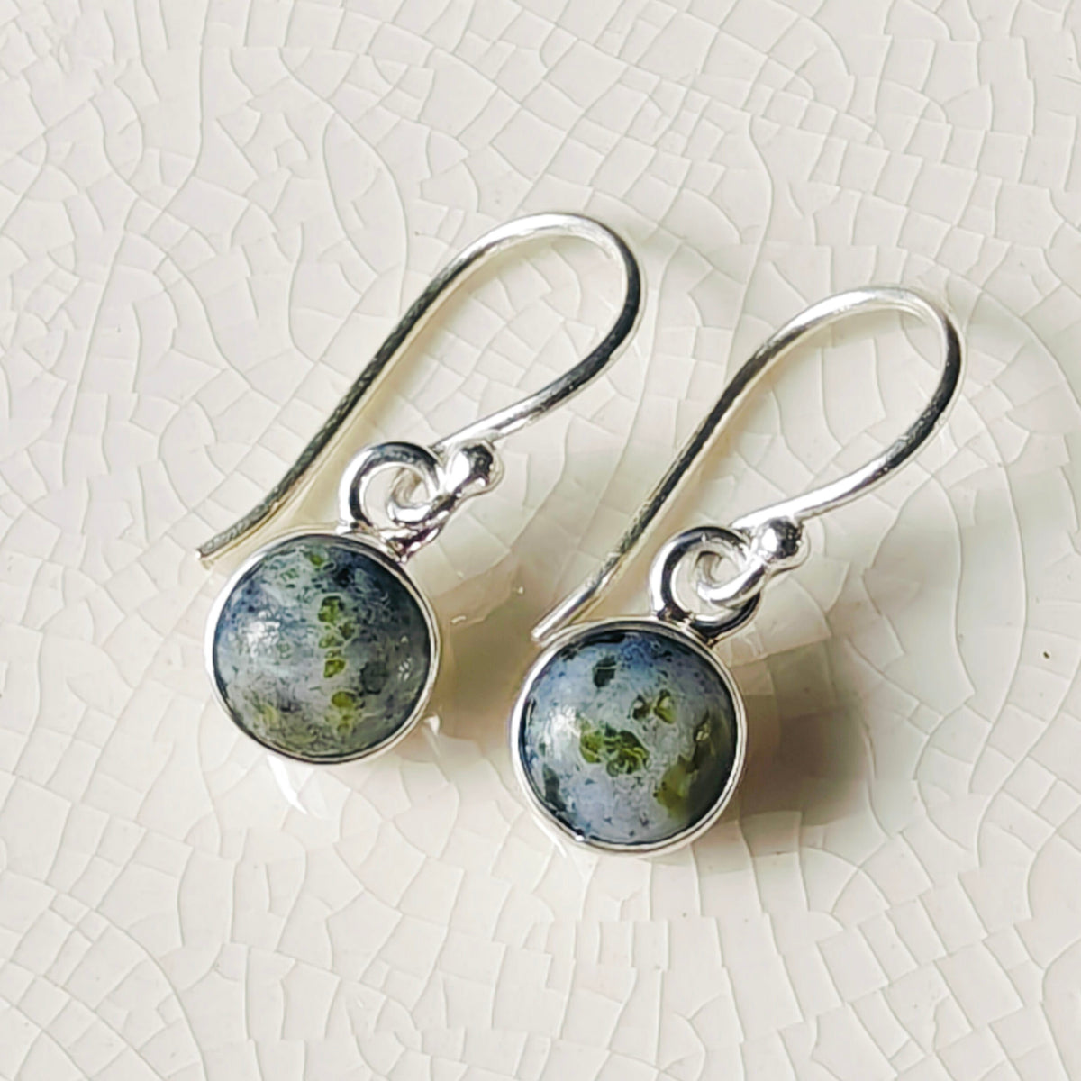 Hepburn and Hughes Isle of Skye Marble Earrings | Sterling Silver Drop Earrings | Scottish Gift