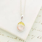 Hepburn and Hughes Isle of Skye Marble Pendant in Sterling Silver | Scottish Gift | 13mm Pink Tone Oval