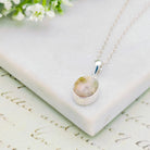 Hepburn and Hughes Isle of Skye Marble Pendant in Sterling Silver | Scottish Gift | 13mm Pink Tone Oval
