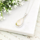 Hepburn and Hughes Isle of Skye Marble Pendant | Scotland Gift | 21mm Pale Green Stone | Sterling Silver