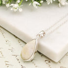 Hepburn and Hughes Isle of Skye Marble Pendant | Scotland Gift | 21mm Pale Green Stone | Sterling Silver