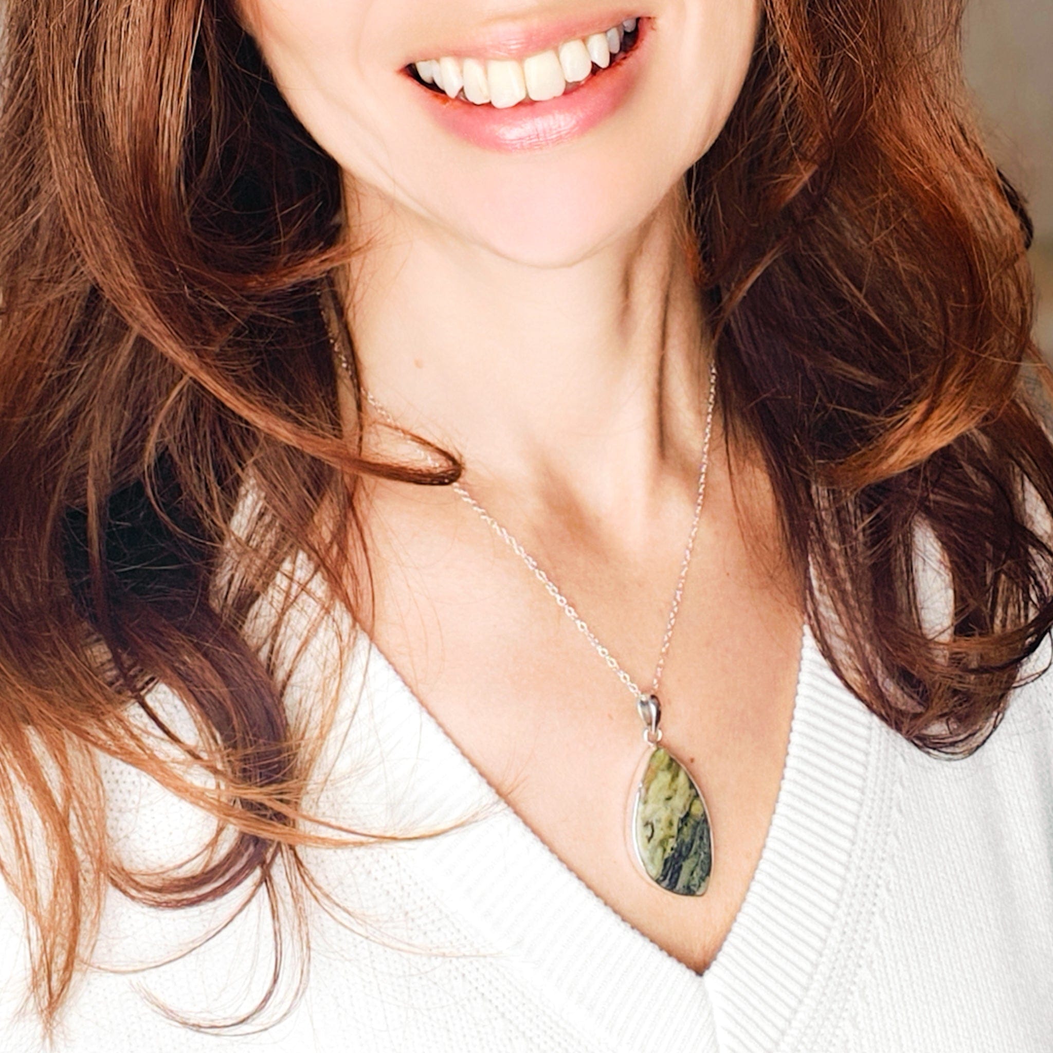 Hepburn and Hughes Isle of Skye Marble Pendant | Scotland Gift | 40mm Abstract | Sterling Silver