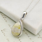 Hepburn & Hughes Isle of Skye Marble Pendant | Scotland Gift | Pale Green Stone | Sterling Silver
