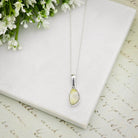 Hepburn & Hughes Isle of Skye Marble Pendant | Scotland Gift | Pale Green Stone | Sterling Silver