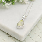 Hepburn & Hughes Isle of Skye Marble Pendant | Scotland Gift | Pale Green Stone | Sterling Silver