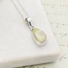 Hepburn & Hughes Isle of Skye Marble Pendant | Scotland Gift | Pale Green Stone | Sterling Silver