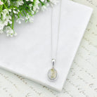 Hepburn & Hughes Isle of Skye Marble Pendant | Scottish Gift | 12mm Green Stone | Sterling Silver