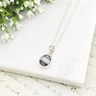 Hepburn and Hughes Isle of Skye Marble Pendant | Scottish Gift | 18mm Grey Oval Stones | Sterling Silver