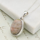 Hepburn & Hughes Isle of Skye Marble Pendant | Scottish Gift | 18mm White and Grey Oval Stones | Five options | Sterling Silver