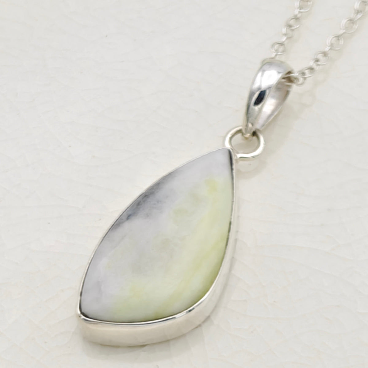 Hepburn and Hughes Isle of Skye Marble Pendant | Scottish Gift | 30mm Abstract | Sterling Silver