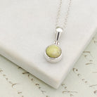 Hepburn and Hughes Isle of Skye Marble Pendant | Scottish Gift | 8mm Round Stones | Sterling Silver