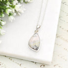 Hepburn and Hughes Isle of Skye Marble Pendant | Scottish Gift | Pink Shades Stone | Sterling Silver