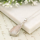 Hepburn and Hughes Isle of Skye Marble Pendant | Scottish Gift | Pink Shades Stone | Sterling Silver
