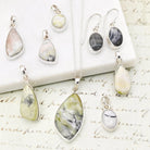 Hepburn and Hughes Isle of Skye Marble Pendant | Scottish Gift | Pink Shades Stone | Sterling Silver