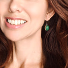 Hepburn and Hughes Jade 15mm Oval Earrings | Green Gemstone | 35th Anniversary | Sterling Silver