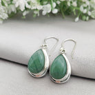 Hepburn and Hughes Jade Earrings | Green Gemstone | 35th Anniversary | Sterling Silver
