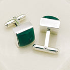 Hepburn and Hughes Jade Gemstone Cufflinks | 35th Wedding Anniversary | Sterling Silver