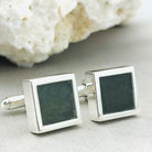 Hepburn and Hughes Jade Gemstone Cufflinks | 35th wedding anniversary | Sterling Silver