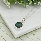 Hepburn and Hughes Jade Pendant | 12mm Round | 35th Anniversary | Sterling Silver