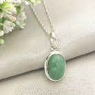 Hepburn and Hughes Jade Pendant | 15mm Oval | 35th Anniversary | Sterling Silver