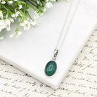 Hepburn and Hughes Jade Pendant | 15mm Oval | 35th Anniversary | Sterling Silver