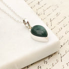 Hepburn and Hughes Jade Pendant | 15mm Teardrop | 35th Anniversary | Sterling Silver