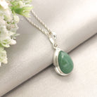 Hepburn and Hughes Jade Pendant | 15mm Teardrop | 35th Anniversary | Sterling Silver