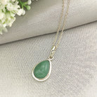 Hepburn and Hughes Jade Pendant | 15mm Teardrop | 35th Anniversary | Sterling Silver