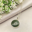 Hepburn and Hughes Jade Pendant | 20mm Circular| Sterling Silver