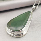 Hepburn and Hughes Jade Pendant | 45mm Teardrop | 35th Anniversary | Sterling Silver