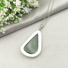 Hepburn and Hughes Jade Pendant | 45mm Teardrop | 35th Anniversary | Sterling Silver