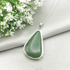 Hepburn and Hughes Jade Pendant | 45mm Teardrop | 35th Anniversary | Sterling Silver