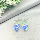 Hepburn & Hughes Japanese Imari Earrings | Upcycled Oval Earrings | Sterling Silver