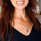 Hepburn & Hughes Japanese Imari Pendant | Upcycled Porcelain | 18th Wedding anniversary | Sterling Silver