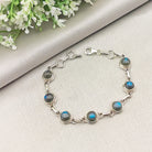 Hepburn and Hughes Labradorite Bracelet | 9 x circles | Gemstone Gift | Sterling Silver