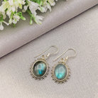 Hepburn and Hughes Labradorite Earrings | Beaded Oval | Sterling Silver