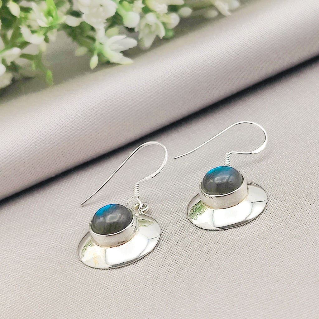 Hepburn and Hughes Labradorite Earrings | Blue Gemstone Gift | Sterling Silver