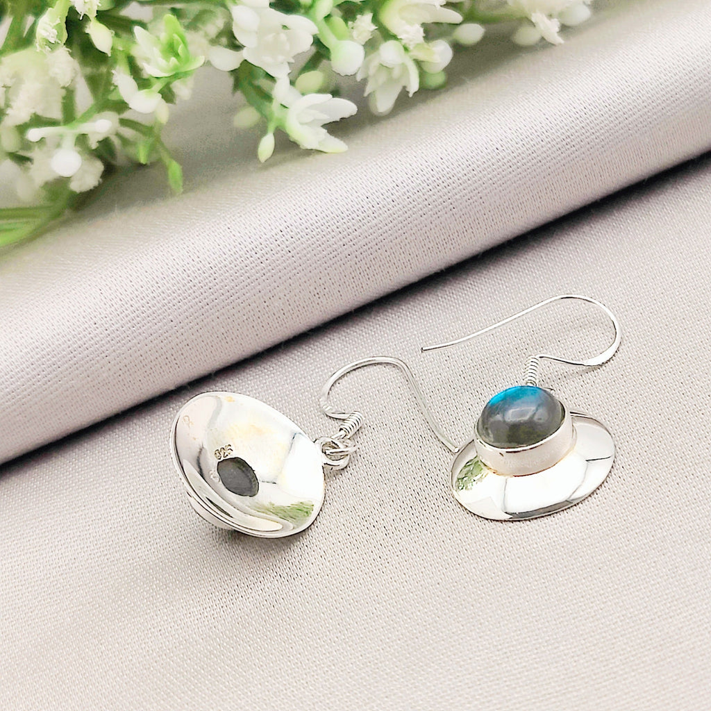 Hepburn and Hughes Labradorite Earrings | Blue Gemstone Gift | Sterling Silver