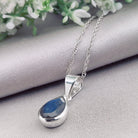 Hepburn and Hughes Labradorite Pendant | Small Teardrop | Blue Gemstone | Sterling Silver