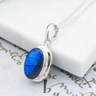Hepburn and Hughes Labradorite Pendants in Sterling Silver | 15mm length | Blue Gemstone