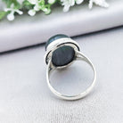 Hepburn and Hughes Labradorite Ring | Large Oval Blue Gemstone | Sterling Silver