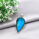 Hepburn and Hughes Labradorite Statement Pendant | 50mm Inverted Teardrop | Sterling Silver