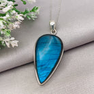 Hepburn and Hughes Labradorite Statement Pendant | 50mm Inverted Teardrop | Sterling Silver