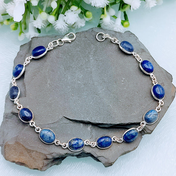 Stunning Lapis Silver Bracelet from Taxco, Mexico